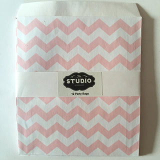 Pale Pink Chevron Party Bags | Party Bag themes and supplies