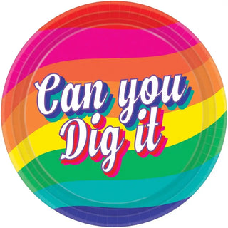 Can You Dig It 70's Plates | 70's Party Supplies
