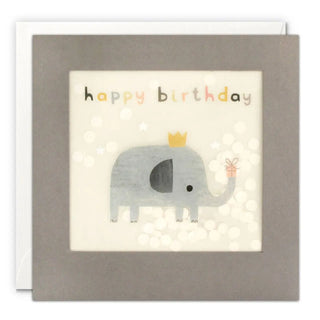 James Ellis | Happy Birthday Elephant Shakies Card | Safari Animal Party Supplies NZ
