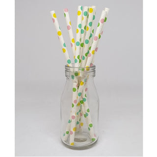 Pastel Spot Straws | Pastel Party Supplies | Paper Straws | 