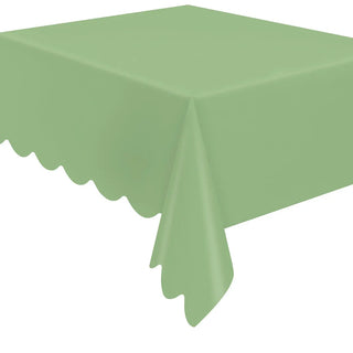 Elegant Sage Green Scalloped Paper Tablecover | Sage Green Party Supplies NZ