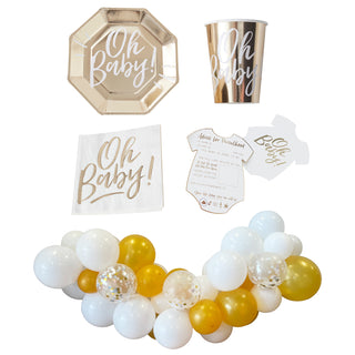 Ginger Ray Oh Baby Party Essentials - 45 Pieces - SAVE 20%