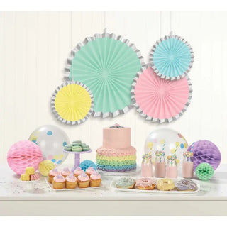 Pretty Pastels Hanging Fan Decorations | Pastel Party Supplies NZ