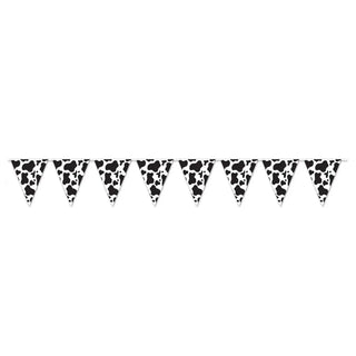 Cow Print Pennant Flag Banner | Farm Party Supplies NZ