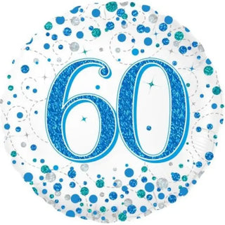 Oaktree | Sparkling Blue Fizz 60th Foil Balloon | 60th Birthday