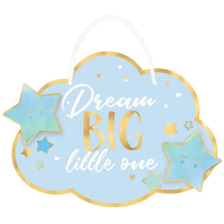 Oh Baby Boy Dream Big Little One Sign | Boy Baby Shower Supplies NZ