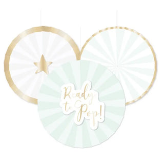 Ready to Pop Fan Decorations | Baby Shower Supplies NZ