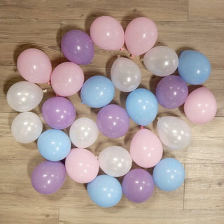 Pack of 25 Mini Balloons - Unicorn - Light pink, light blue, spring lilac and pearl white