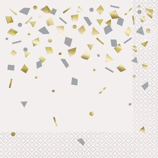 Gold Foil Confetti Napkins | Gold Party Supplies NZ