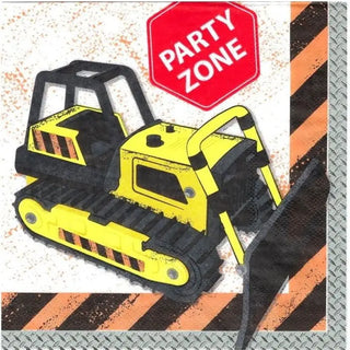 Party Zone Construction Napkins - Lunch | Construction Party Theme & Supplies | Artwrap