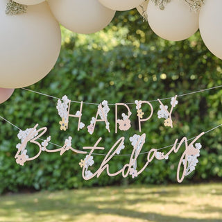 Ginger Ray Birthday Bloom Party | Floral Birthday Party | Ginger Ray Party | Ginger Ray Birthday Banner | Floral Happy Birthday Banner 