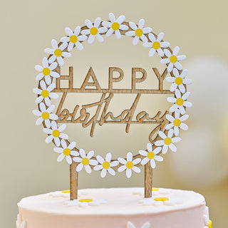 Ginger Ray Ditsy Daisy | Ginger Ray Birthday Party | Floral Daisy Party | Ginger Ray Cake Topper | Floral Daisy Cake Topper | Happy Birthday Cake Topper 