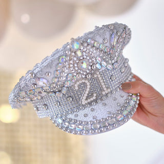 Ginger Ray Birthday Party | Ginger Ray Party Hat | Rhinestone Milestone Hat | 21st Party Accessories