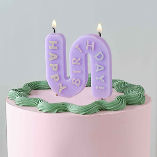 Ginger Ray Pastel Wave Party | Ginger Ray Pastel Party | Ginger Ray Candle | Pastel Happy Birthday Candle 