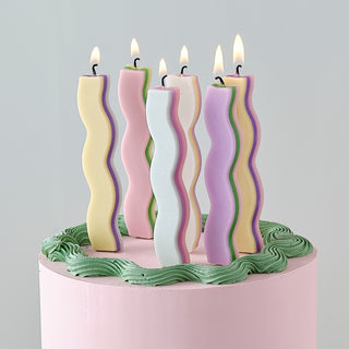 Ginger Ray Pastel Wave Party | Ginger Ray Pastel Party | Ginger Ray Candles | Pastel Wavy Candles