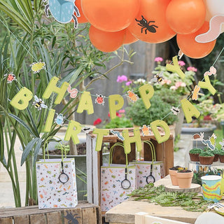Ginger Ray Bugging Out Party | Ginger Ray Bug Party | Ginger Ray Happy Birthday Banner | Bug Themed Happy Birthday Banner 