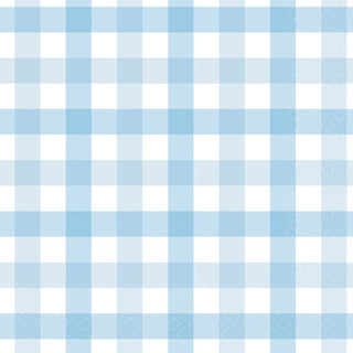 Pastel Blue Gingham Napkins - Lunch 16 Pkt