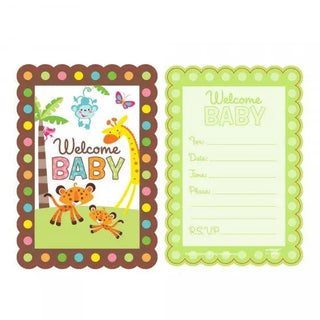 Fisher-Price Baby Shower Animals Invitations | Baby Shower Party Theme & Supplies | Amscan