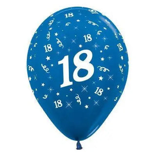 Sempertex | 6 Pack Age 18 Balloons - Metallic Blue