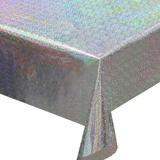 Prismatic Silver Tablecover | Silver Party Supplies