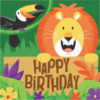 Jungle Safari Happy Birthday Napkins - Lunch | Jungle Safari Party Theme & Supplies | Creative Converting 