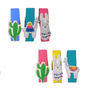Cactus & Llama Party Bag Pegs - 6 Pkt