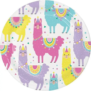 Amscan | Llama Party Plates - Lunch | Llama Party Theme & Supplies