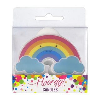 Hooray! | Smiley rainbow candle | Rainbow party supplies