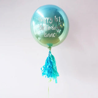 Blue/ Green Gradient Personalised Orbz Balloon