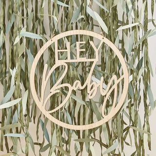 Ginger Ray | Wooden Hey Baby Shower Sign | Baby Shower Supplies NZ