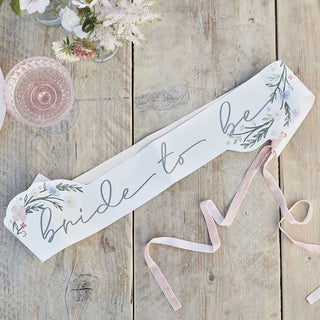 Ginger Ray | Floral Bride to Be Sash | Hen Party Supplies NZ