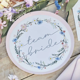 Ginger Ray | Floral Team Bride Plates | Hen Party Supplies NZ