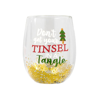 Christmas Tinsel Stemless Glass | Christmas Gifts NZ