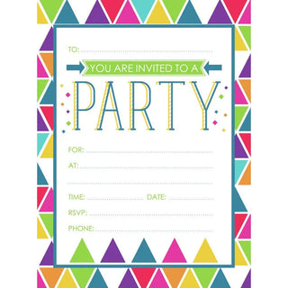 Geometric Invitations | Rainbow Party Supplies