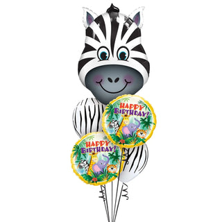 Zebra Balloon Bouquet | Safari Animal Party Supplies NZ