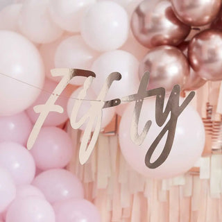 Ginger Ray | Rose Gold Fifty Banner | 50th Birthday Party Supplies NZ