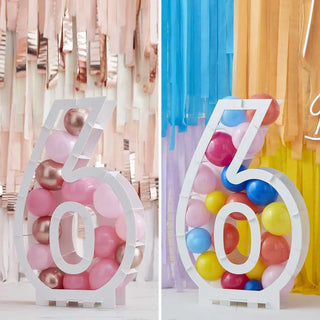 Ginger Ray | Number 6 Balloon Mosaic Stand | 6th Birthday Party Supplies NZ