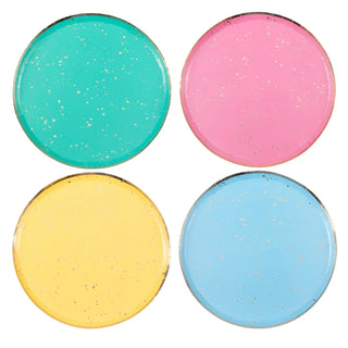 Ginger Ray Gold Flecked Brights Plates - 8 Pkt