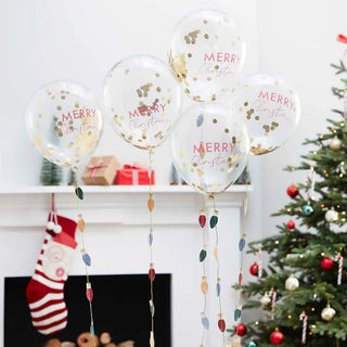 Ginger Ray | Merry Christmas Confetti Balloons | Christmas Decorations NZ