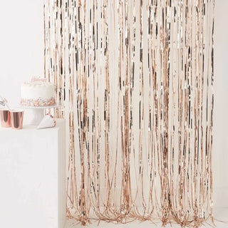 Ginger Ray | Rose Gold Fringe Curtain | Rose Gold Party Supplies NZ