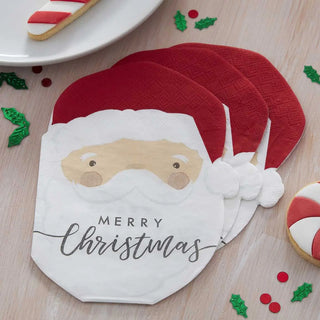 Ginger Ray | Santa Shaped Napkins | Christmas Tableware NZ