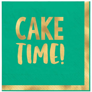 Cake Time Napkins | Teal Party Supplies