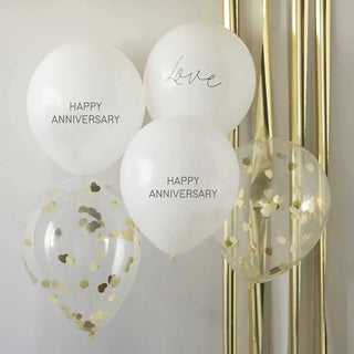 Ginger Ray | Gold Anniversary Balloons | Anniversary Party Supplies NZ