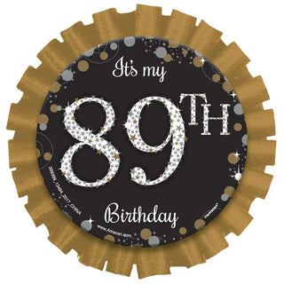 Sparkling Black Add An Age Badge | Milestone Birthday Supplies