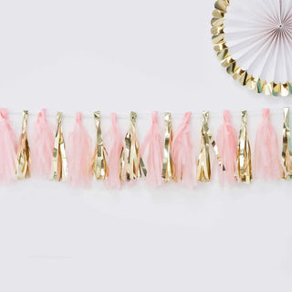 Ginger Ray Oh Baby! Pink & Gold Tassel Garland | Baby Shower Party Theme & Supplies