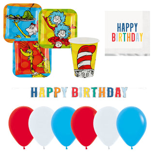 Dr Seuss Cat in the Hat Party Essentials for 8 - SAVE 25%