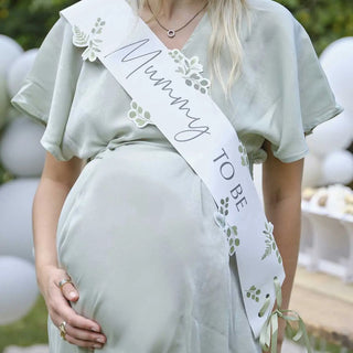 Ginger Ray | Mummy to Be Botanical Baby Shower Sash | Baby Shower Supplies NZ
