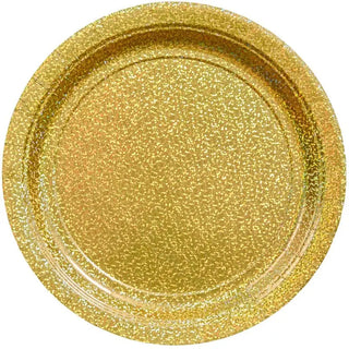 Prismatic Gold Plates | Gold Party Supplies NZ