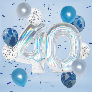 Pop Balloons | Blue 40th Balloon Pack | 40th Party Supplies