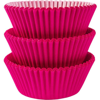 Bright Pink Mini Cupcake Cases - 100 Pkt